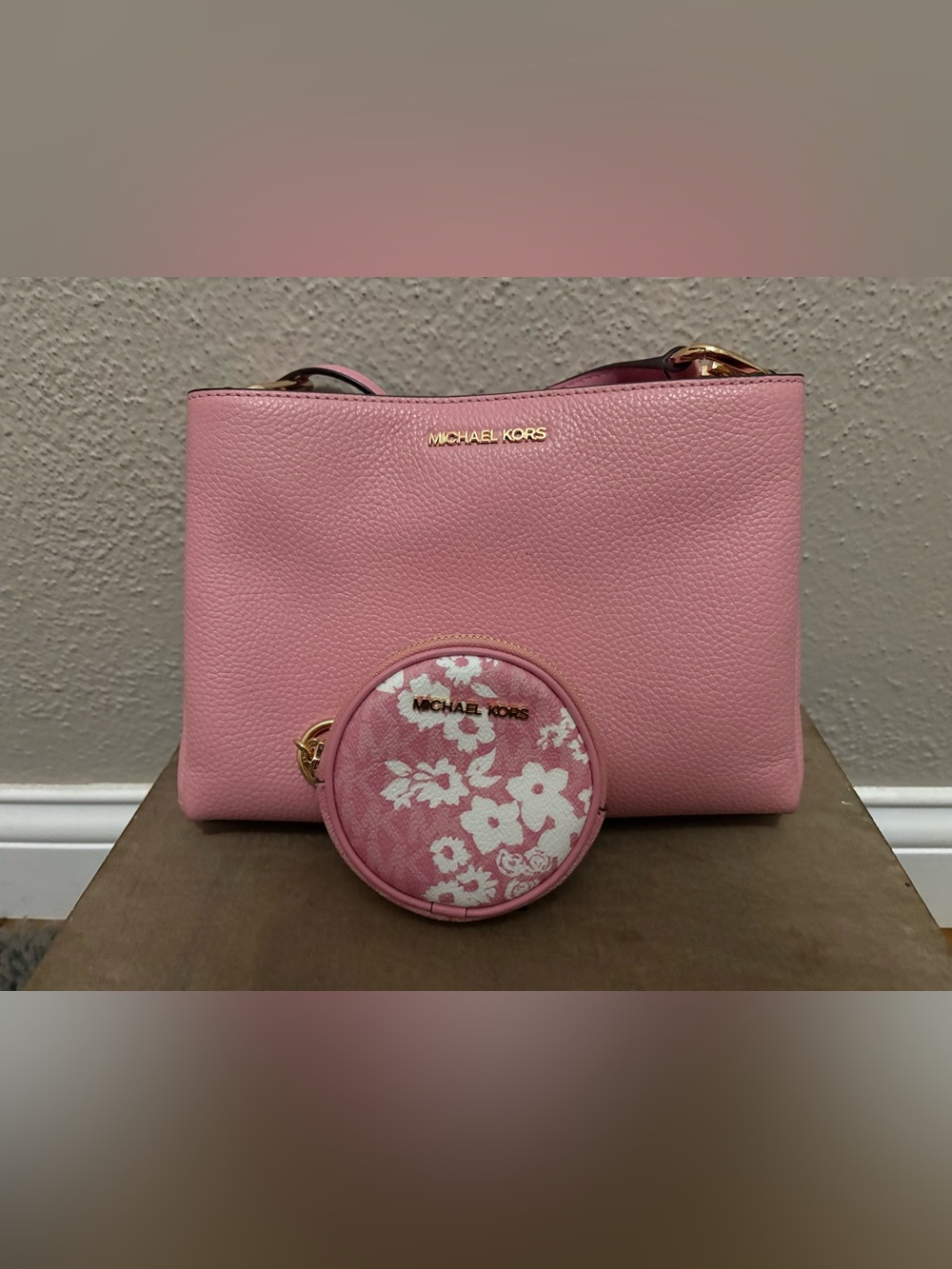 Michael Kors Pink Pebbled Leather Crossbody